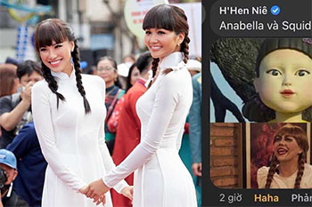 Hoa hậu H'Hen Niê diện áo dài, tết tóc nhưng bị chê giống búp bê Annabelle, cô lập tức phản ứng